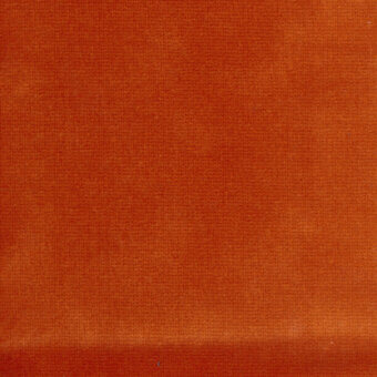 Orange woven fabric swatch with a subtle grid pattern, terracotta tone, and visible blue thread; labeled “turri > fabric cat. b > 726 f”.